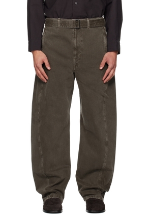 LEMAIRE Khaki Twisted Belt Jeans