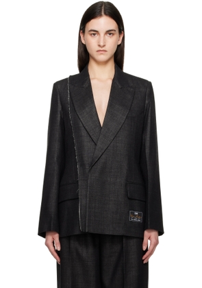 Victoria Beckham Black Seam Detail Blazer