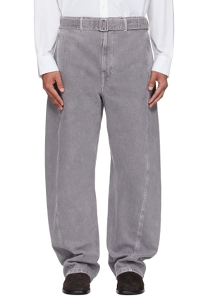 LEMAIRE Gray Twisted Belted Jeans