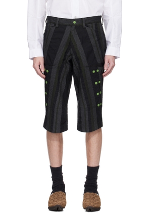 Kiko Kostadinov Black & Green Inex Snap Shorts