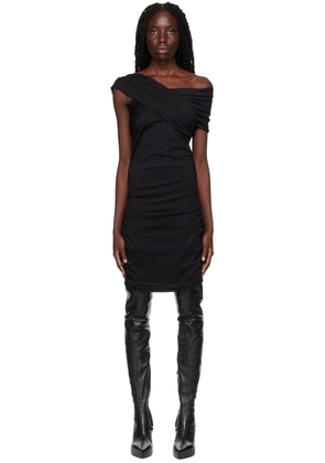 MSGM Black Asymmetrical Twist Minidress