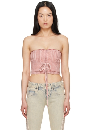 GUESS USA Pink Textured Corset