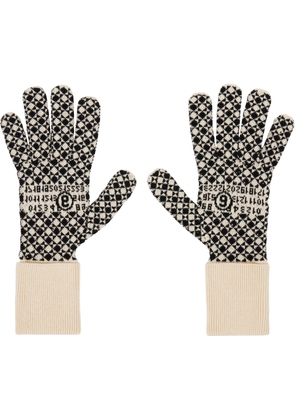 MM6 Maison Margiela Beige & Black Cotton Gloves