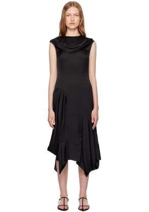 J.Kim Black Basque Vaza Midi Dress