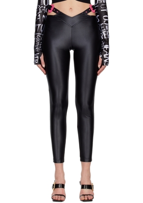 Versace Jeans Couture Black Shiny Leggings
