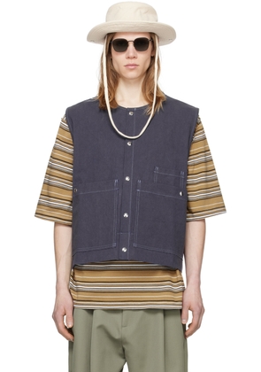 Camiel Fortgens Navy Snap Vest