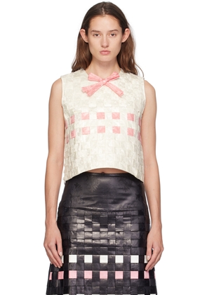 SUPER YAYA Off-White Laila Multiweave Tank Top