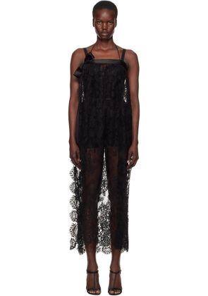 Dolce&Gabbana Black Calf-Length Chantilly Lace Midi Dress