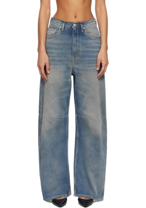 MM6 Maison Margiela Blue Wide-Leg Jeans