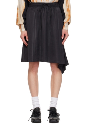 Y-3 Black Striped Midi Skirt
