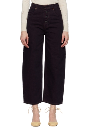 MM6 Maison Margiela Burgundy Barrel-Leg Jeans