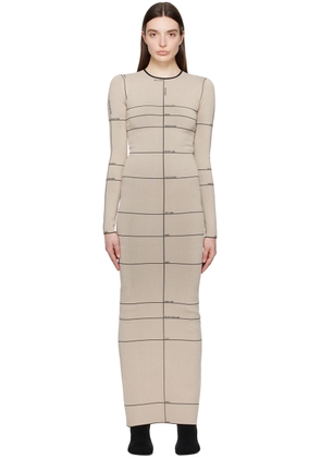 VETEMENTS Beige Checked Maxi Dress
