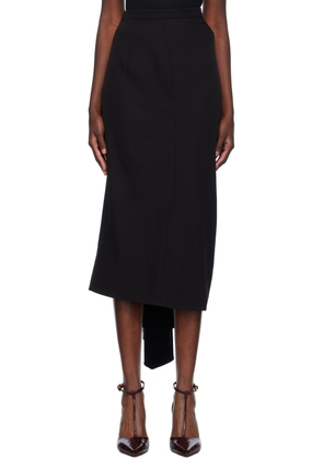 Erdem Black Draped Midi Skirt