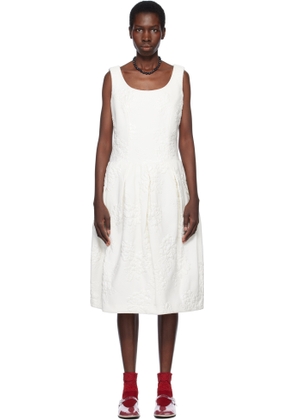 Comme des Garçons Comme des Garçons White Floating Jacquard Flower Pattern Midi Dress