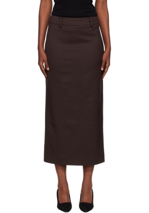 The Frankie Shop Brown Alrose Midi Skirt
