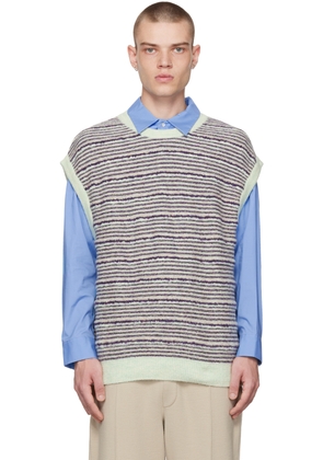 Solid Homme Purple Striped Vest