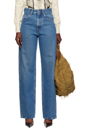MM6 Maison Margiela Blue Wide-Leg Jeans