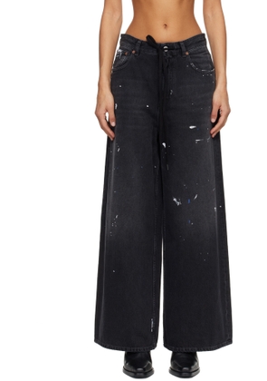 MM6 Maison Margiela Black Wide-Leg Jeans