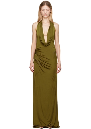 TOM FORD Khaki Cowl Neck Maxi Dress