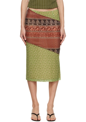 Miaou Burgundy Moni Midi Skirt