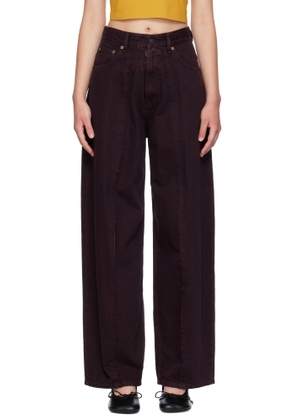 MM6 Maison Margiela Burgundy Wide-Leg Jeans