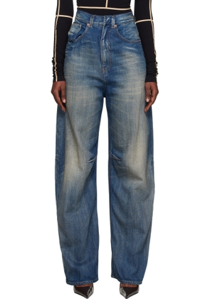 MM6 Maison Margiela Blue Wide-Leg Jeans