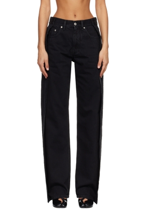 MM6 Maison Margiela Black Straight-Leg Jeans