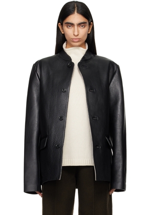 Rier Black Bonded Leather Jacket