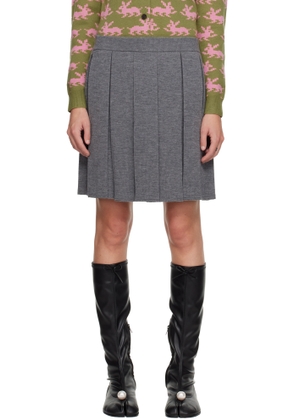 Sandy Liang Gray Fishers Midi Skirt