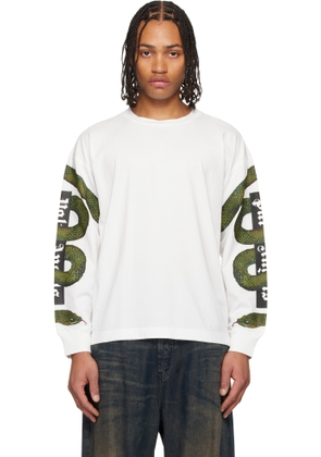Palm Angels White Snake Box Logo Long Sleeve T-shirt
