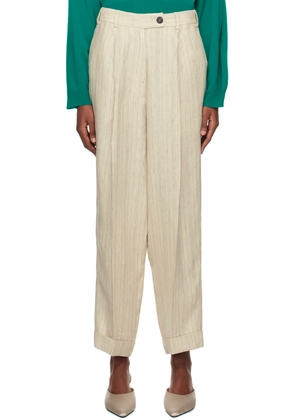 Cordera Beige Loose-Fit Trousers