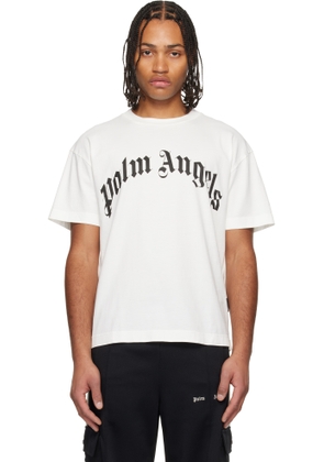 Palm Angels Off-White Curved Logo T-shirt