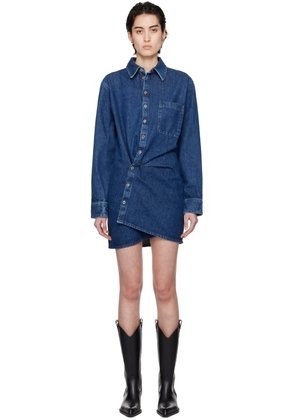 Off-White Blue Twisted Minidress