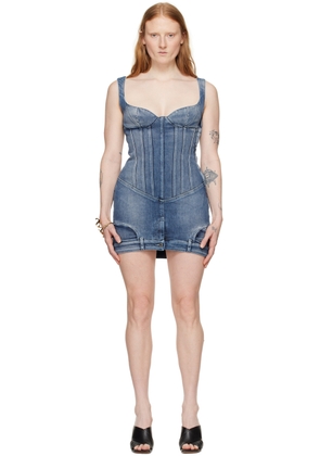 Off-White Blue Upside Down Denim Minidress