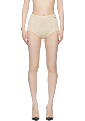 Blumarine Off-White Braid Cable Knit Shorts