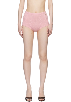 Blumarine Pink Braid Cable Knit Shorts