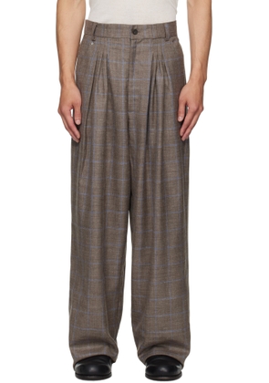 Bless Brown & Blue N°80 Ultrawidepleated Trousers