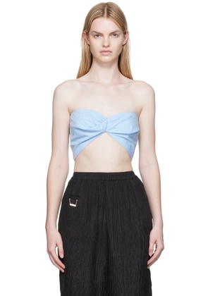 Silk Laundry Blue Twist Tank Top