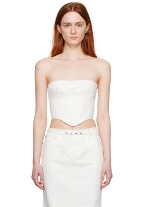 JUNEYEN White Raw Edge Denim Corset