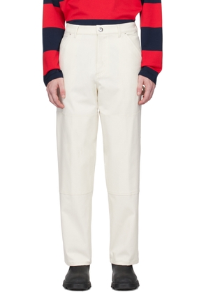 Moncler Off-White Stretch Cotton Trousers