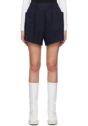 Raf Simons Navy Raw Edge Shorts