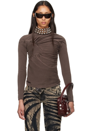 Masha Popova Brown 'Stuck In Bra' T-Shirt