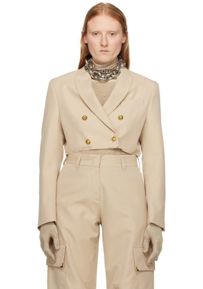 Palm Angels Beige Cropped Blazer