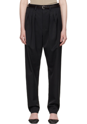 LEMAIRE Black Pleated Tailored Trousers