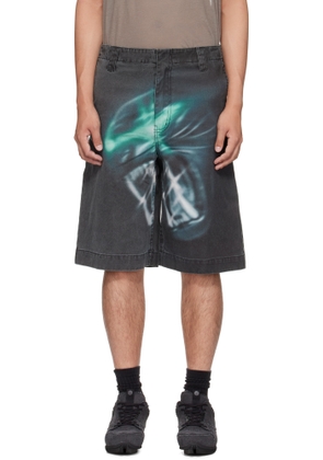 Gerrit Jacob Black Printed Denim Shorts