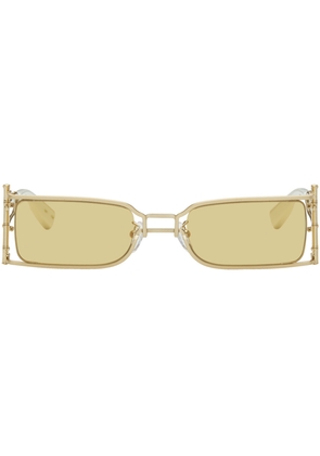Feng Chen Wang SSENSE Exclusive Gold Bamboo Sunglasses