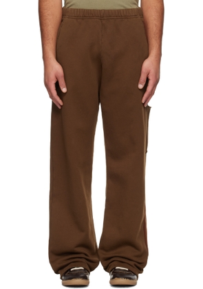 Les Tien Brown Heavyweight Utility Puddle Sweatpants