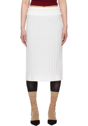 SHUSHU/TONG White Waist Lace Midi Skirt