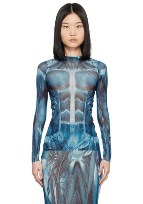 Jean Paul Gaultier Blue 'The Écorché' Long Sleeve T-Shirt