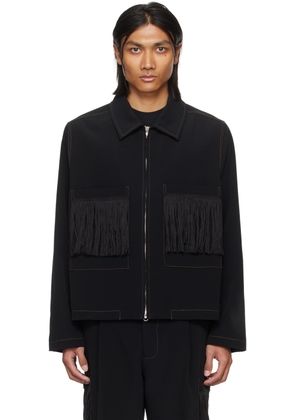Song for the Mute Black Crop Patch Pocket Jacket